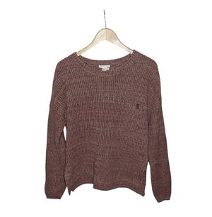 Carbon2Cobalt Knit Sweater Women’s Medium Brown 100% Cotton Pullover Crew Neck